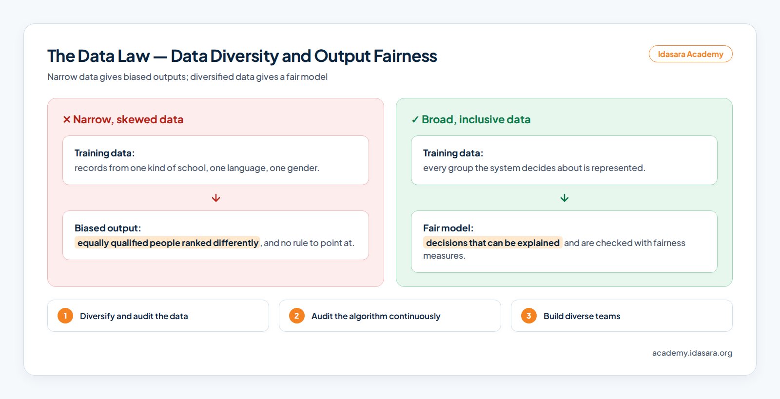 The Data Law: data diversity and output fairness