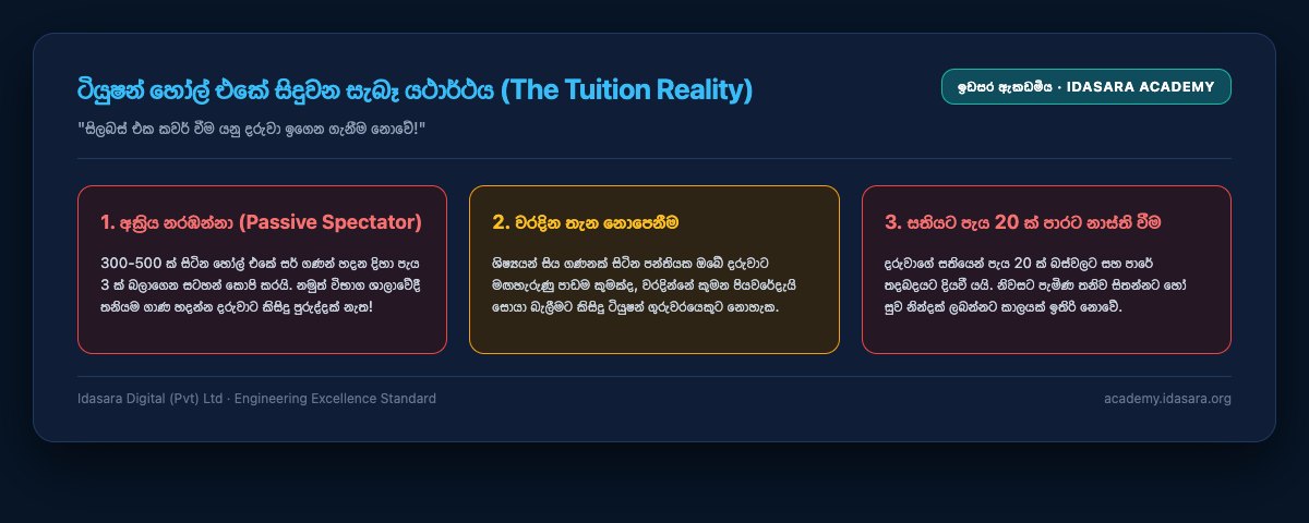 ටියුෂන් හෝල් එකේ සිදුවන සැබෑ යථාර්ථය (The Tuition Reality)