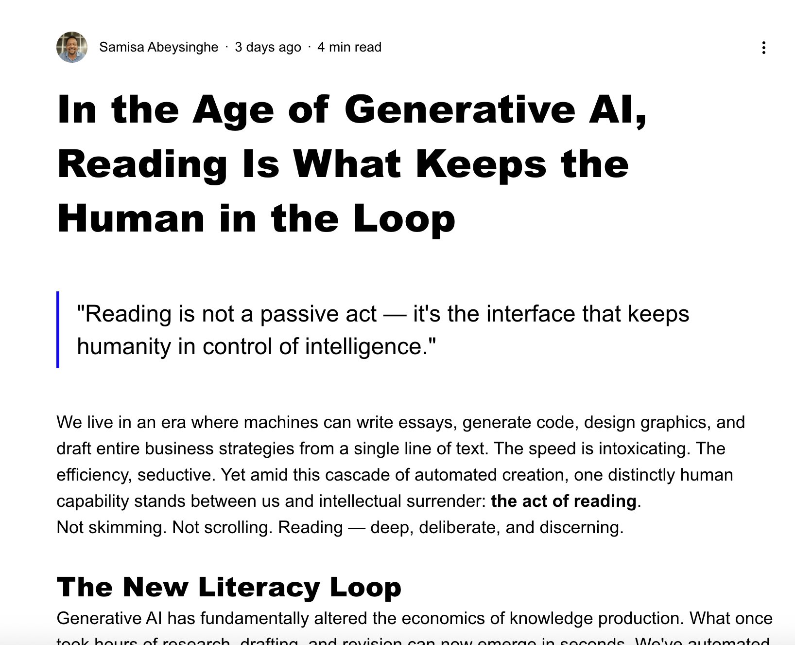 Reading and human control