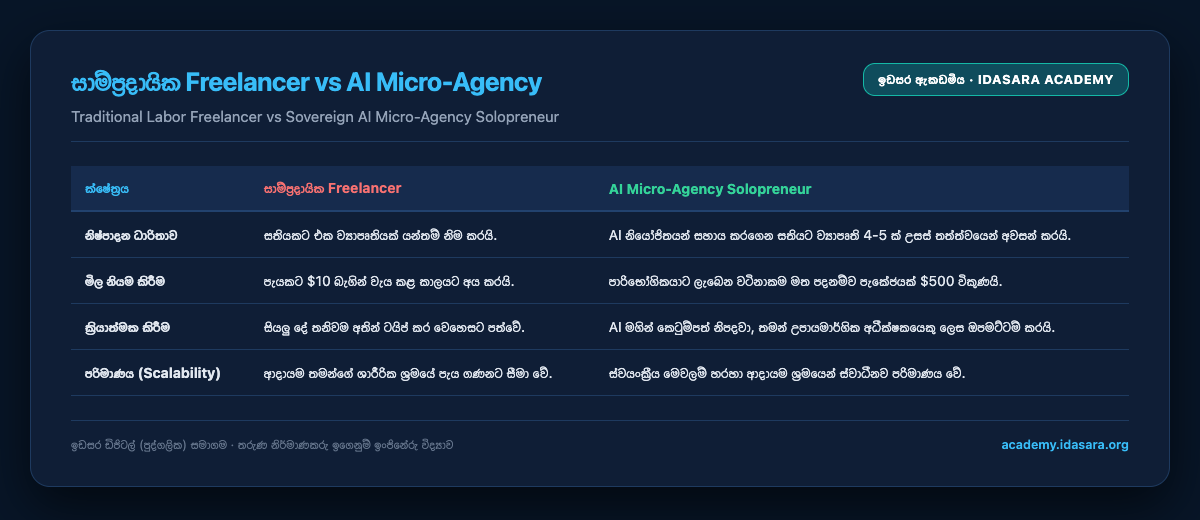 Traditional freelancer vs AI micro-agency