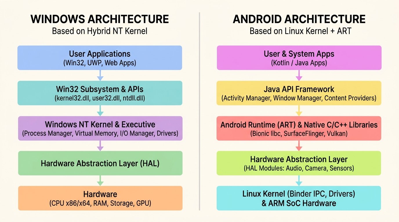 Windows and Android comparison