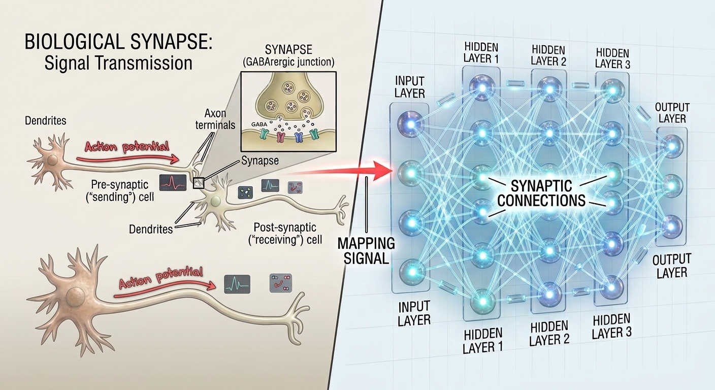 From the biological synapse to the artificial neural network