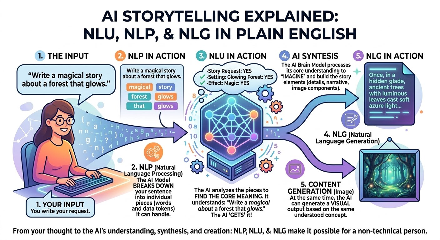 The NLP, NLU and NLG process