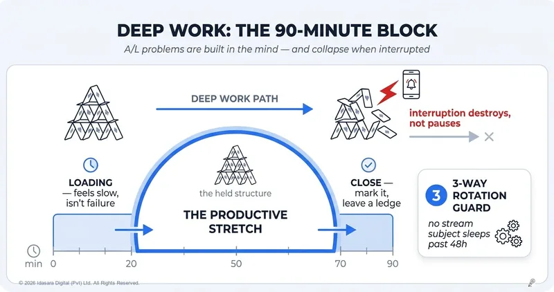 Deep Work for A/L: Why Your Hardest Problems Need 90 Unbroken Minutes