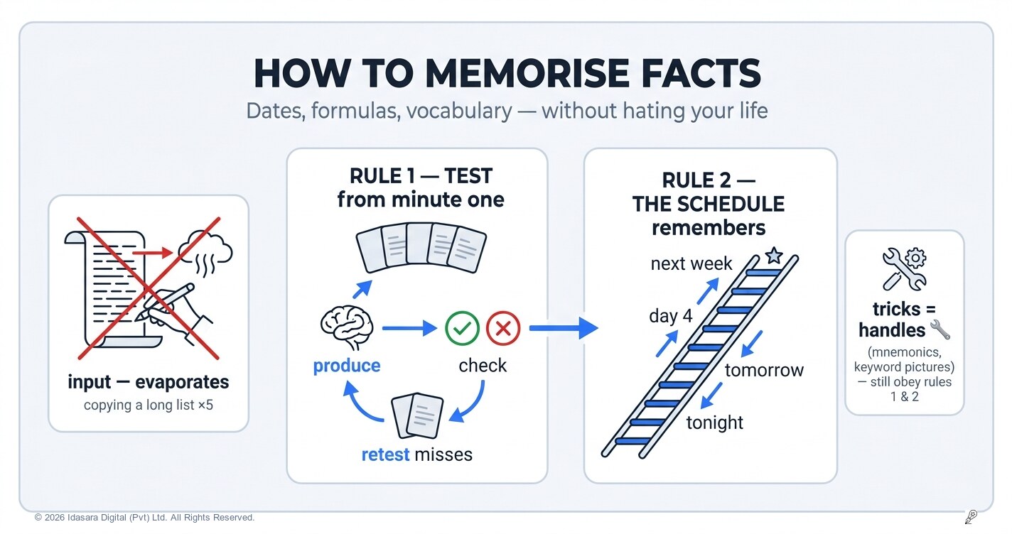 How to Memorise Dates, Formulas and Vocabulary — Without Hating Your Life