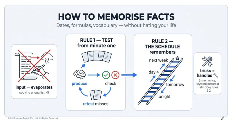 How to Memorise Dates, Formulas and Vocabulary — Without Hating Your Life