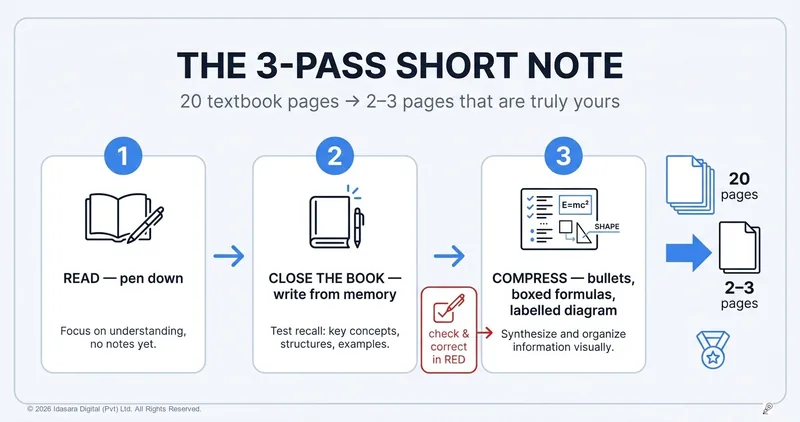 How to Take a Good Short Note (the 3-Pass Method)