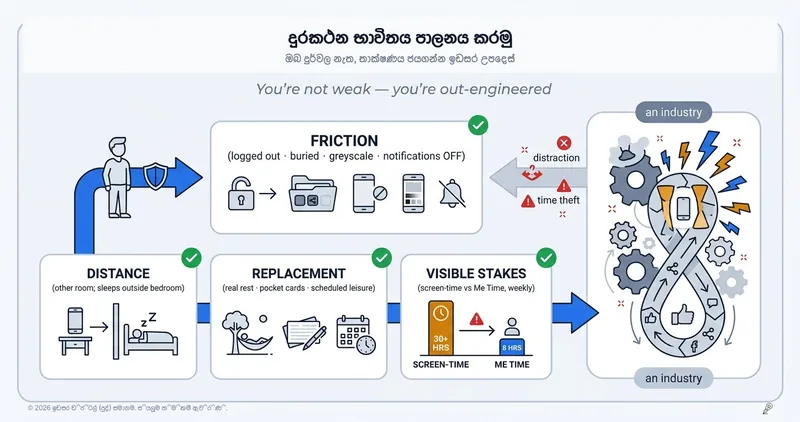 දුරකථනයට පරාජය නොවී ඉන්න: ඔබ දුර්වල නැහැ — ඔබව පරාජය කරන්න විශාල පිරිසක් සැලසුම් කරලයි ඉන්නේ