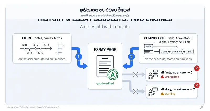 ඉතිහාසය, පුරවැසි අධ්‍යාපනය සහ රචනා ප්‍රශ්න සහිත සෑම විෂයක්ම ඉගෙන ගන්නා හැටි: එකක් නෙවෙයි, එන්ජින් දෙකක්!