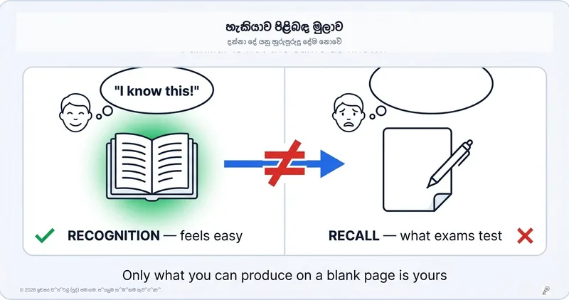 කියවන විට හොඳින් තේරෙන, ලියන විට මතක නැති "දන්නවා වගේ දැනෙන" මුළාව