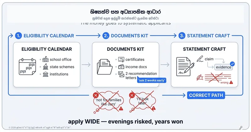 ශිෂ්‍යත්ව සහ මූල්‍ය ආධාර: ක්‍රමානුකූලව ඉල්ලුම් කරන අයට මුදල් ලැබෙන හැටි