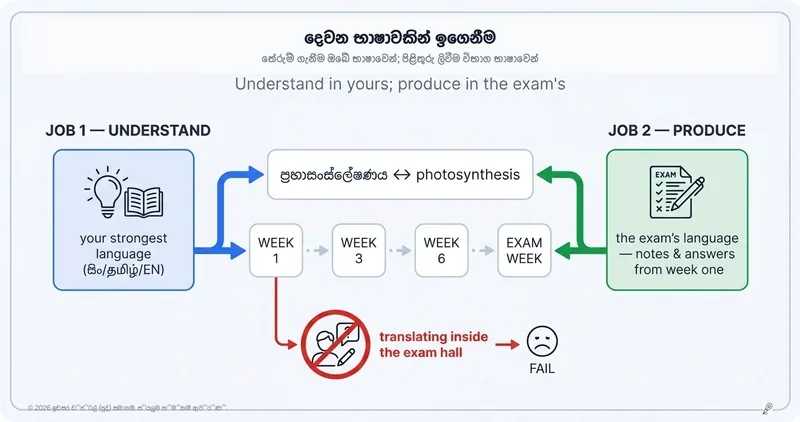 ඔබ සිතන භාෂාව නොවන වෙනත් භාෂාවකින් ඉගෙනීම: භාෂා දෙකේ ක්රමය