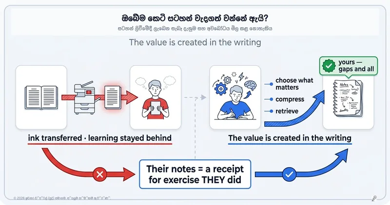 ඔබේම කෙටි සටහන් ඔබම හදාගත යුත්තේ ඇයි?