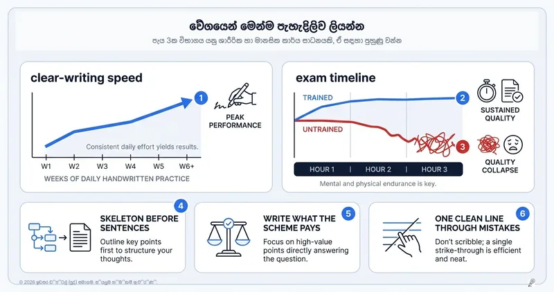වේගයෙන් මෙන්ම පැහැදිලිව ලිවීම: විභාගයට ලියන අත පුහුණු කරමු
