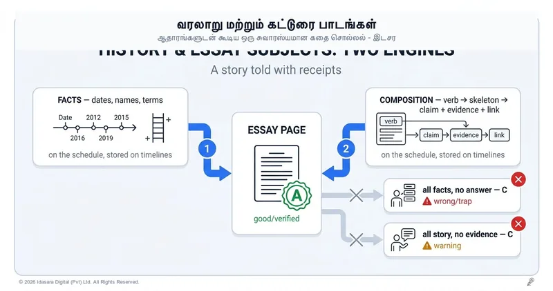வரலாறு, குடியியல் மற்றும் கட்டுரை வினாக்களைக் கொண்ட பாடங்களைப் படிப்பது எப்படி: ஒரு இயந்திரமல்ல, இரண்டு இயந்திரங்கள்!